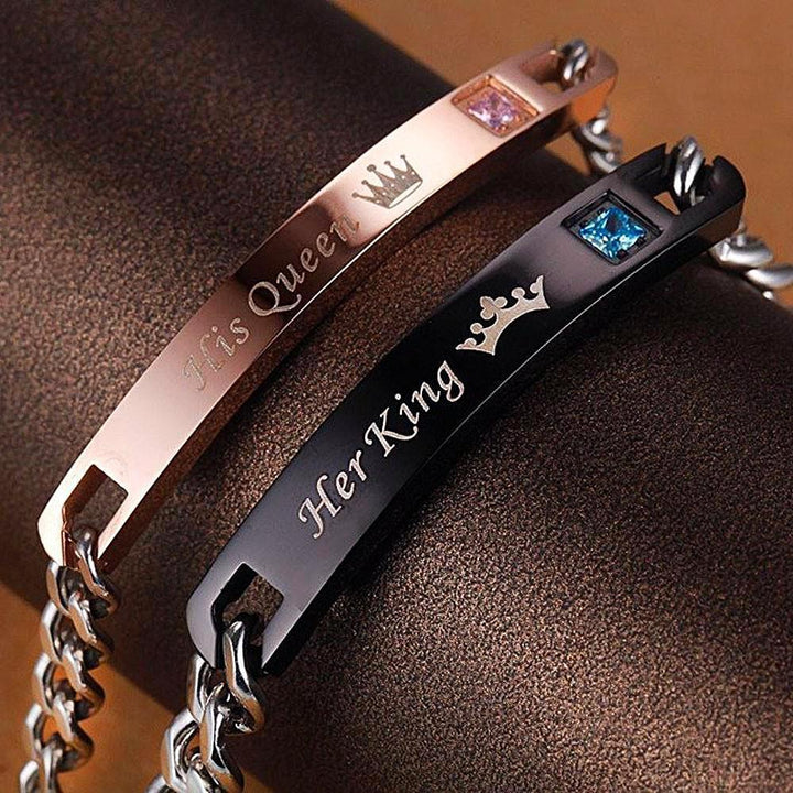 Elegante unisex koppelarmband, perfect liefdescadeau voor man & vrouw; tijdloos sieraad voor partners.