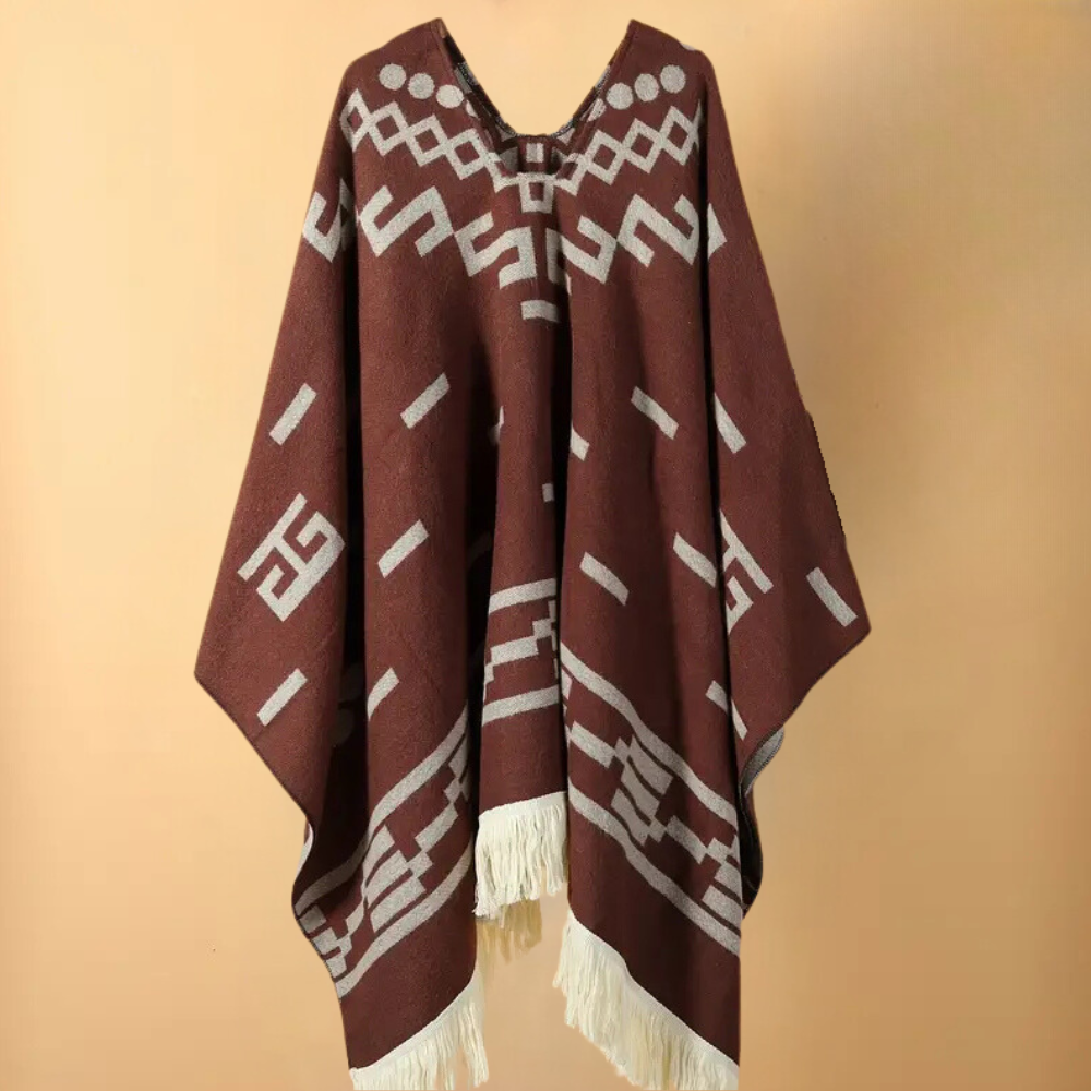 Warme heren poncho voor de winter. Comfortabele en stijlvolle one-size kleding voor mannen.