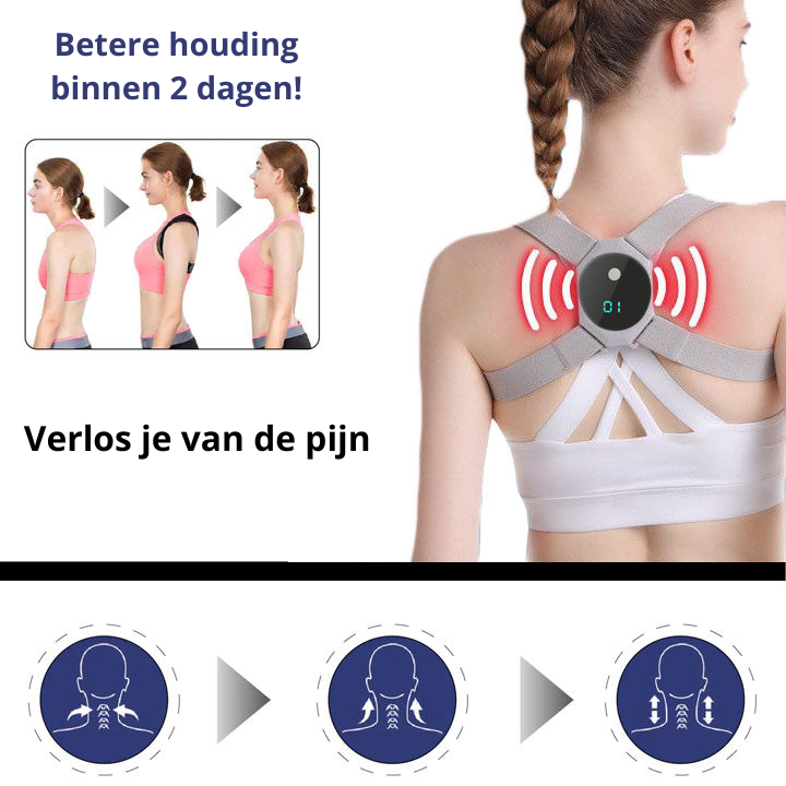 De geavanceerde PosturePro EMS corrigeert postuur en stimuleert rugspieren voor langdurige gezondheid.