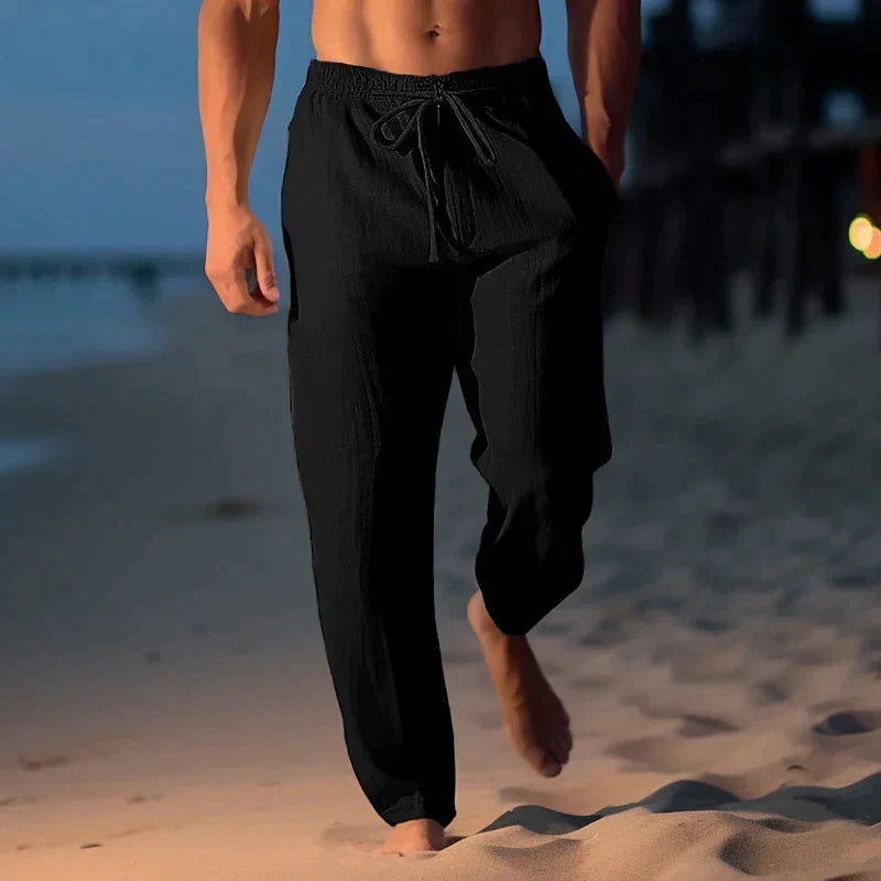 Heren linnen broek, licht en comfortabel voor zomerse dagen. Perfect voor een stijlvolle casual look.