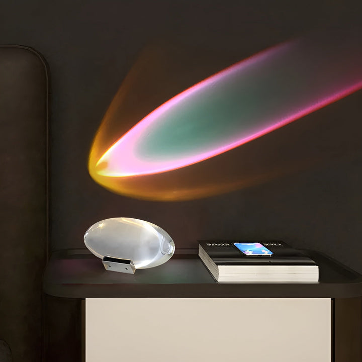 Decoratieve Lunara nachtlamp met LED prisma projectie, ideaal cadeau.
