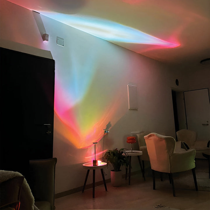Interieur decoratie: Prismatische LED lamp Lunara, modern en stijlvol ontwerp.
