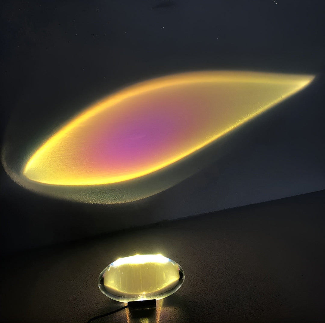 Lunara LED nachtlampje met roterende prisma-effecten, sfeervol en rustgevend.