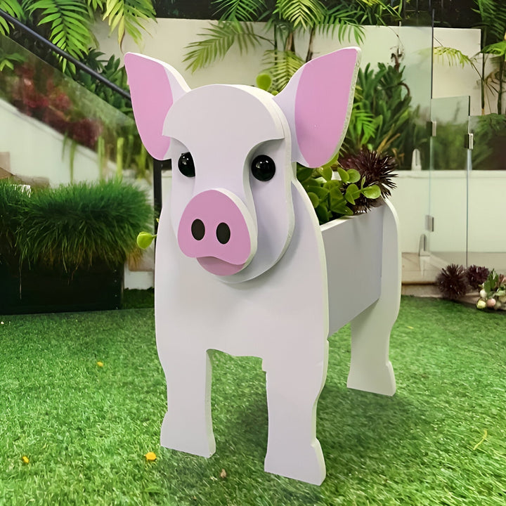 Elegant paard bloempot voor planten. Sfeervolle tuin en kamerdecoratie, een charmant cadeau.