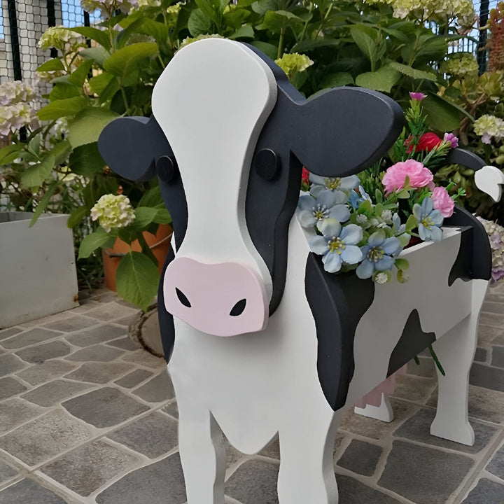 Schattige koe dieren plantenbak voor tuin of kamerdecoratie. Ideaal voor kinderen en planten.