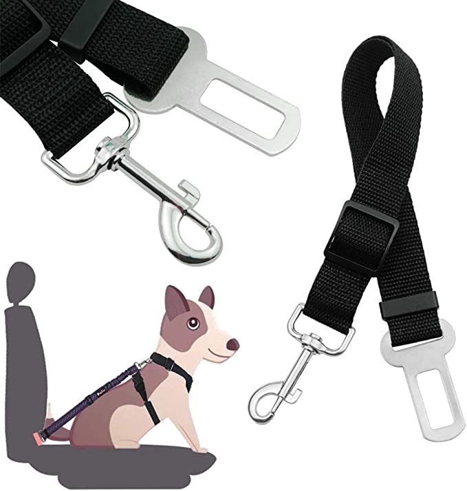 Hond autogordel: Veilige nylon autogordel voor honden. Verstelbaar voor comfortabel en veilig reizen in de auto.