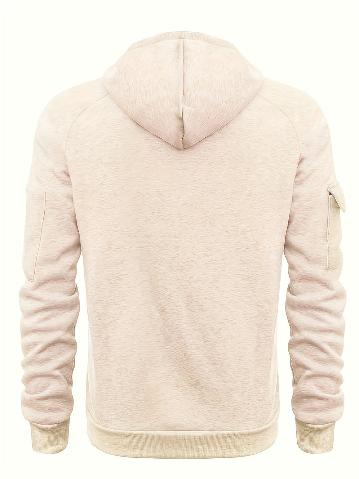 Zachte herenhoodie van ademende stof, ideaal voor comfortabele casual mode.