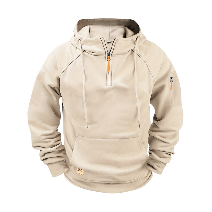 Heren hoodie met rits, capuchon en zakken; comfortabele casual sweater voor dagelijks gebruik.