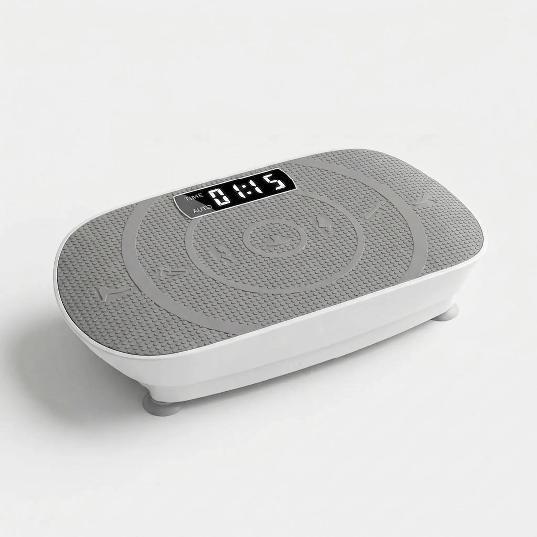 Slimme vibratieplaat voor een complete fullbody workout thuis. Geschikt voor low-impact fitness en spierversterking.