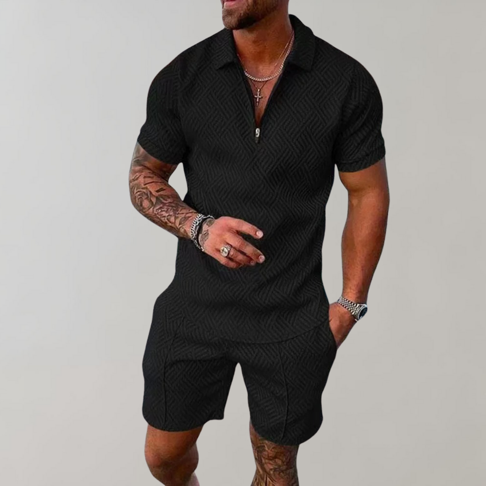 Heren luchtige kledingset voor zomer, ademend comfortabele outfit, stijlvol en veelzijdig voor elke gelegenheid.