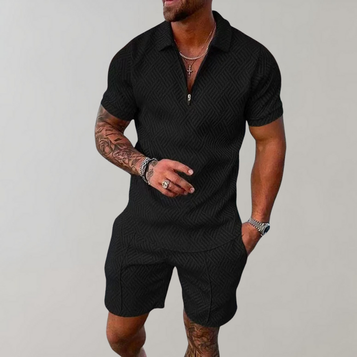 Heren luchtige kledingset voor zomer, ademend comfortabele outfit, stijlvol en veelzijdig voor elke gelegenheid.