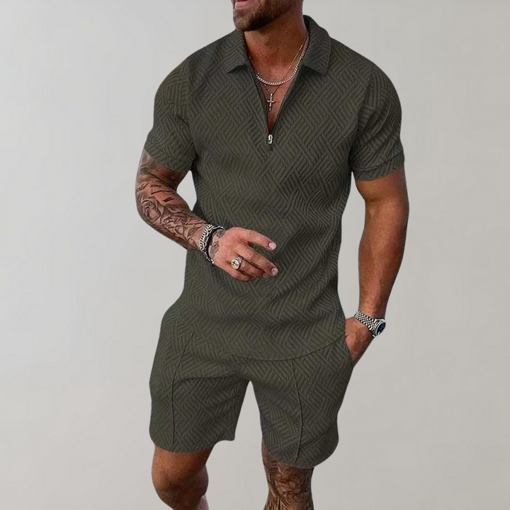 Stijlvolle heren comfort kledingset, veelzijdig voor zomer en herfst, perfecte luchtige outfit voor mannen.