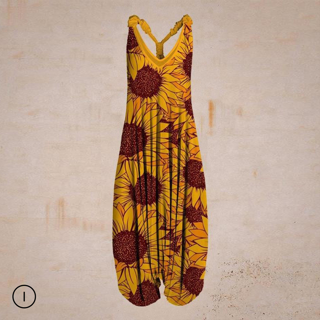 Eendelige Lina damesjumpsuit, makkelijk aan en uit, voor een snelle stijlvolle lente-outfit.