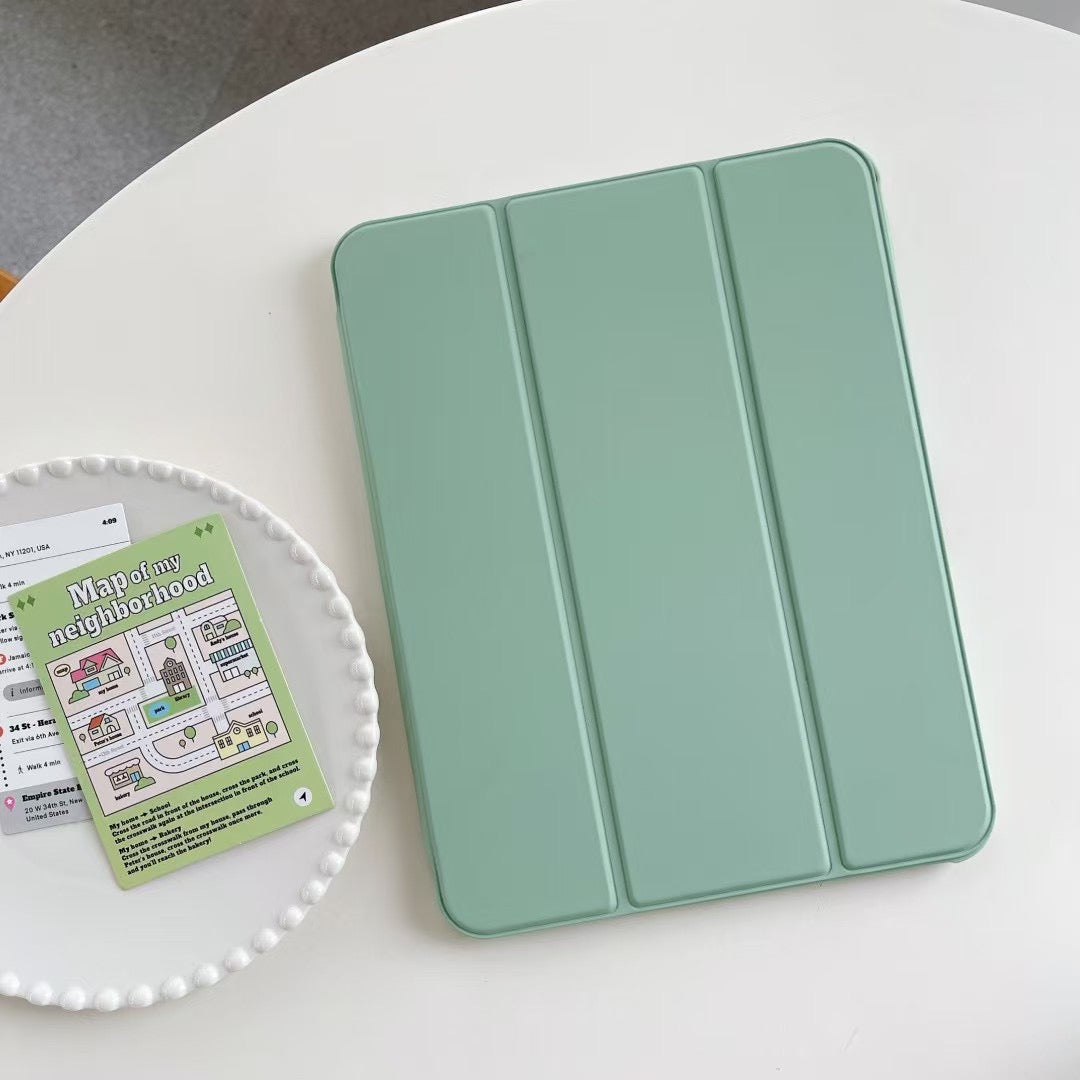 Donkergroene siliconen iPad hoes, een slimme Origami Smart Case met FlexFold stand en antislip grip.