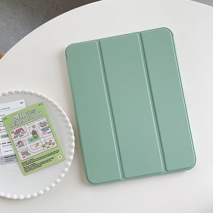 Donkergroene siliconen iPad hoes, een slimme Origami Smart Case met FlexFold stand en antislip grip.
