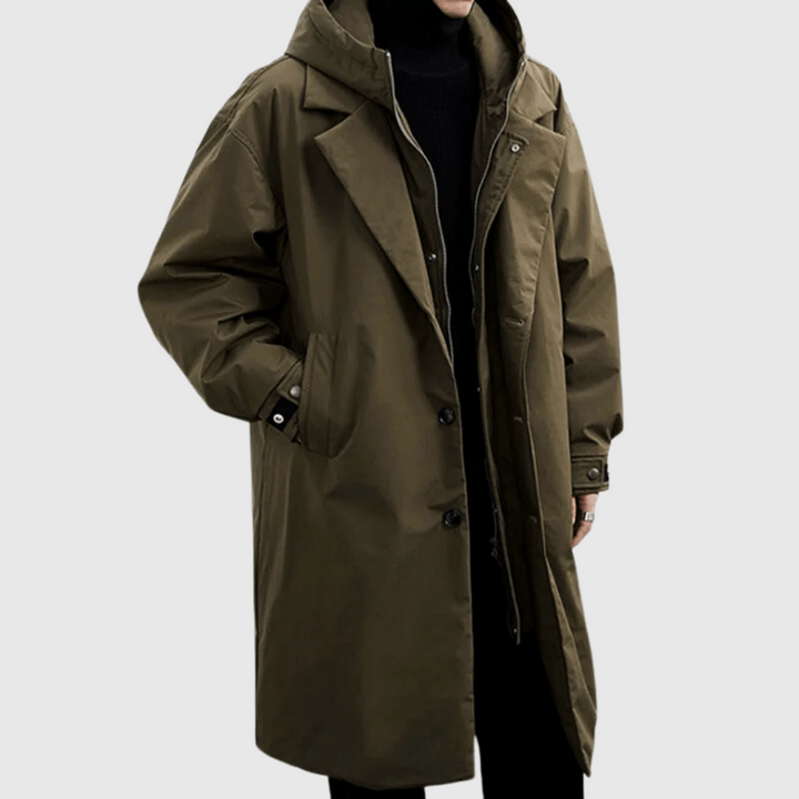 Heren waterdichte groene regenjas, winddicht en ademend, ideaal voor outdoor herenkleding.