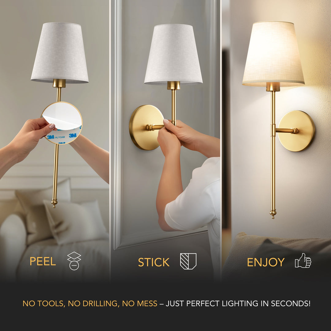 Stijlvolle draadloze wandlamp, perfect voor decoratie en functionele verlichting zonder kabels.