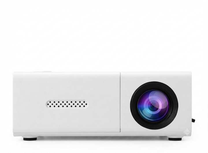 LumoBeam mini projector, compact en draagbaar voor thuisbioscoop en presentaties.