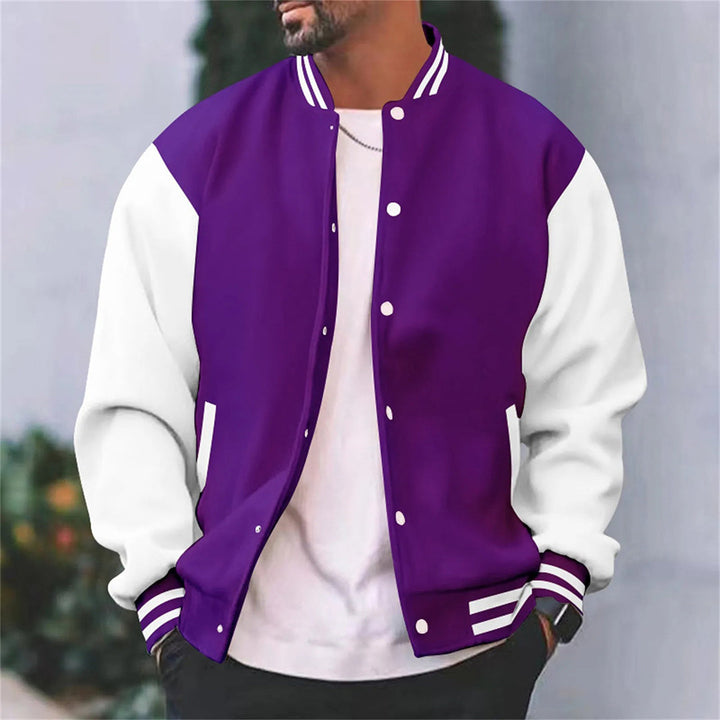Trendy heren baseballjack van Hoymans. Polyester bomberjack voor frisse herfstdagen; casual en comfortabel.