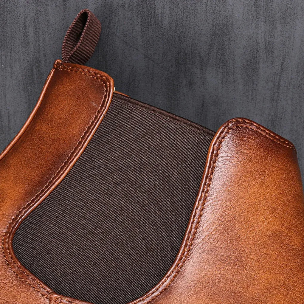 Chelsea laarzen voor heren, grijze variant van synthetisch leer, ideaal voor de modebewuste man.