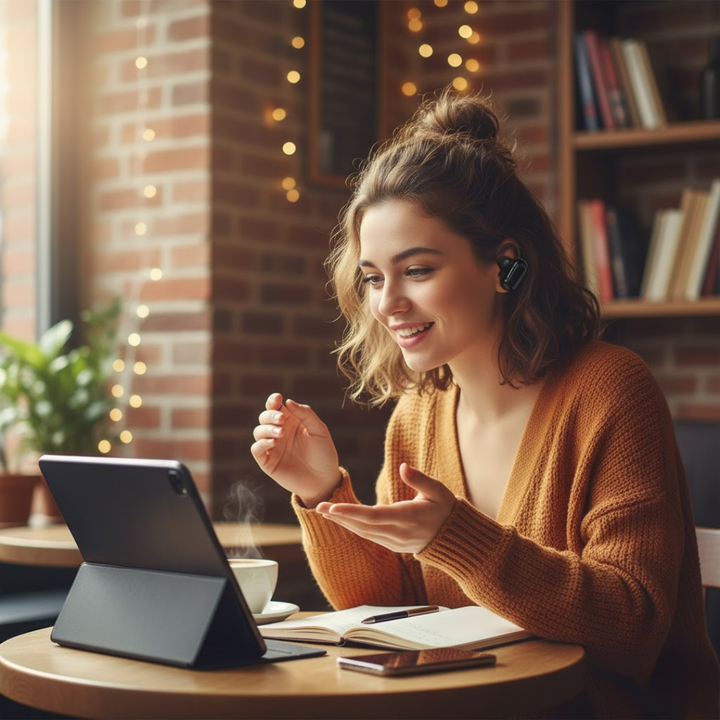 SmartSpeak AI vertaler oordopjes met geavanceerde technologie voor naadloze, intelligente realtime vertaling.