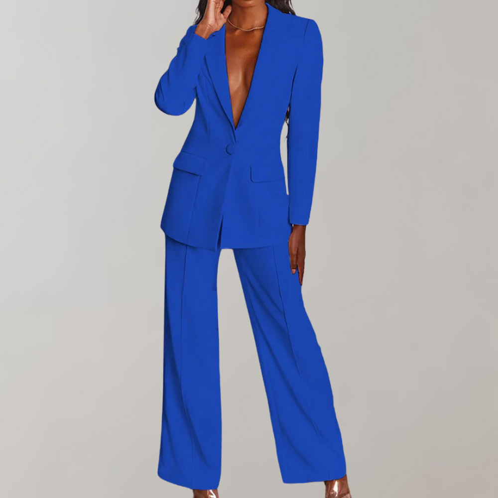 Casual elegante dames pak set. Stijlvol en comfortabel voor elke gelegenheid.