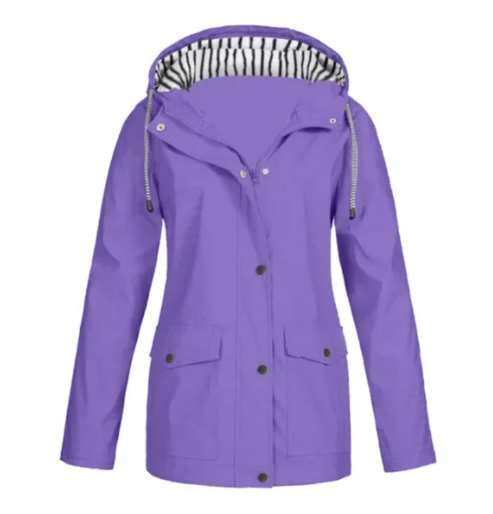 Stijlvolle waterdichte dames regenjas, perfect te combineren met diverse outfits.