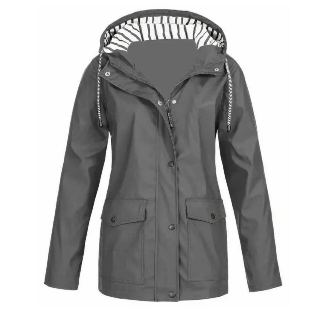 Elegante dames winterjas, winddicht en waterdicht, klaar voor elk seizoen.