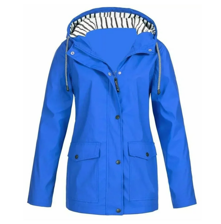 Functionele waterdichte jas voor dames met handige zakken, ideaal voor outdoor activiteiten.