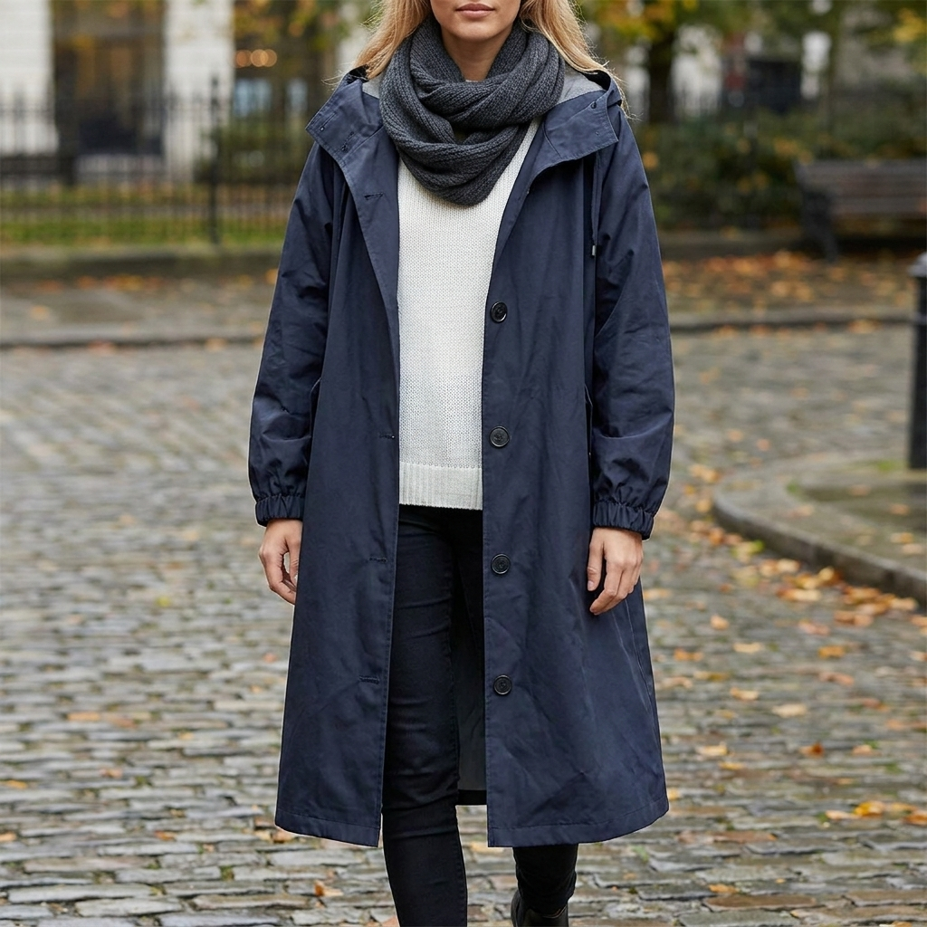 Moderne dames regenjas, lichtgewicht & waterdicht met capuchon. Ideaal als casual of outdoor kleding.