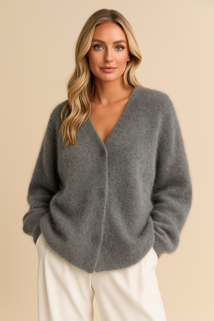 Dames gebreid vest, zacht en elegant. Ideaal voor herfst en winter, comfortabel en modieus.