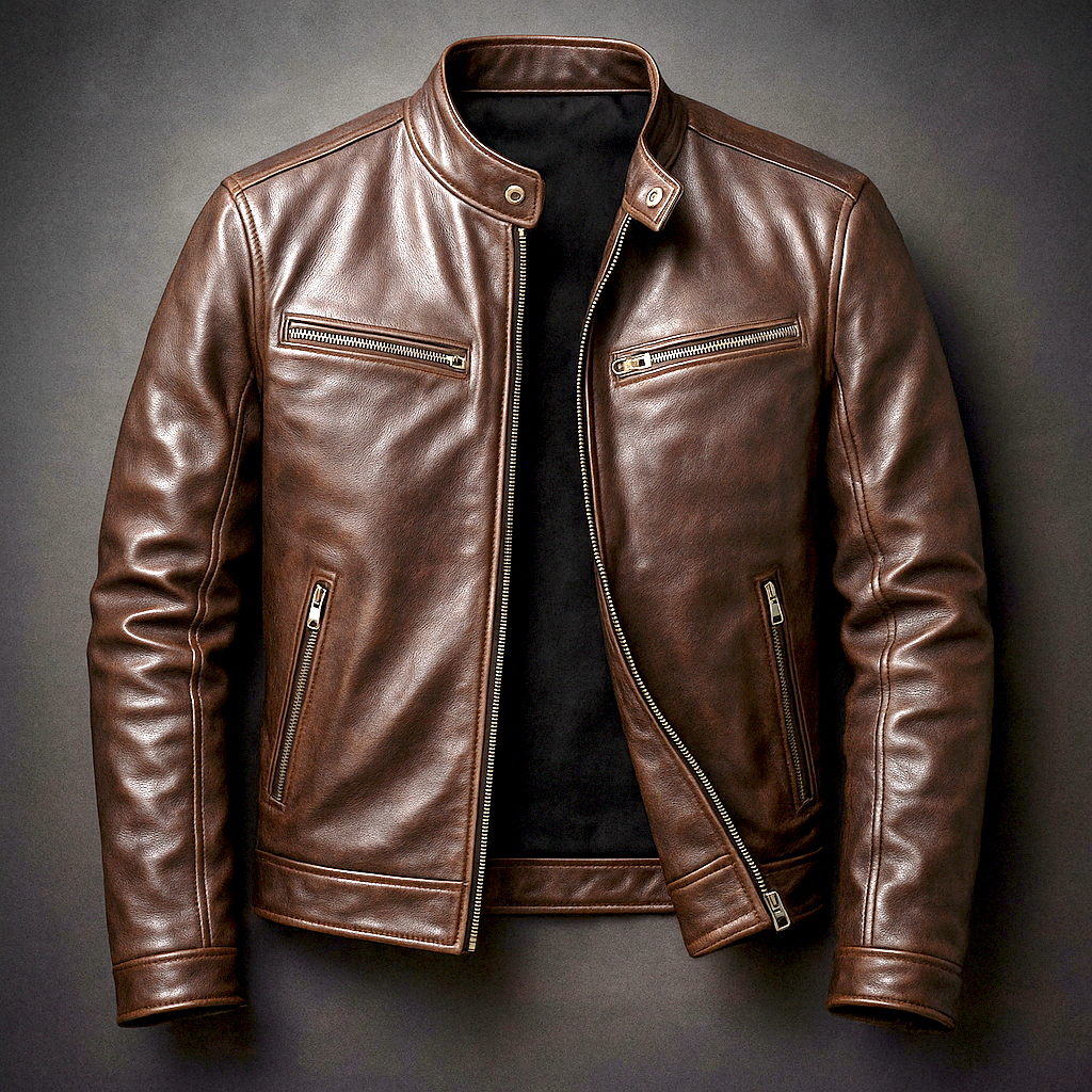 Stoere slim fit heren bikerjas in klassiek zwart, perfect voor een casual en modieuze urban look.