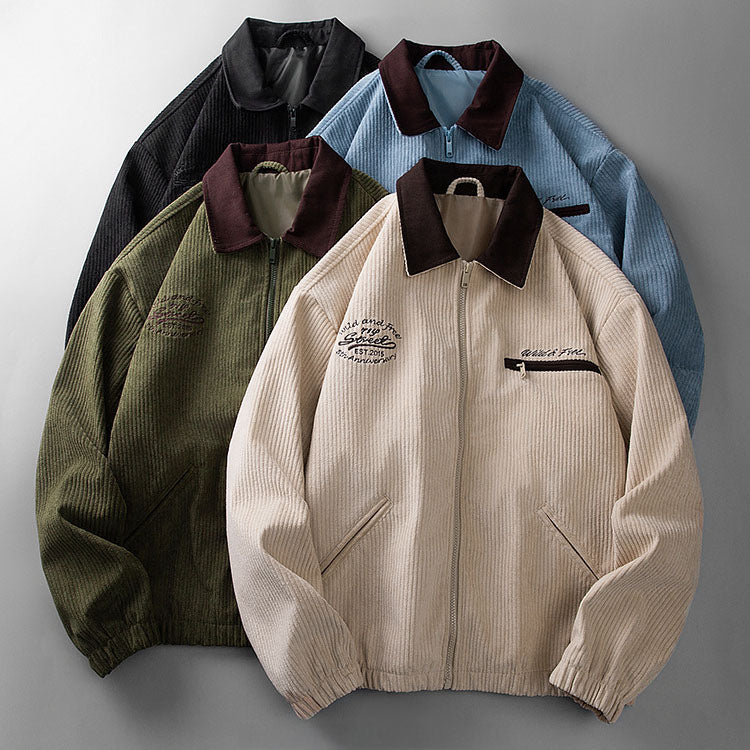 Casual heren Harrington jas voor de herfst, voorzien van een stijlvolle opstaande kraag.