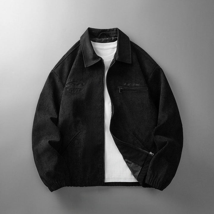 Klassieke heren Harrington jas, tijdloze bovenkleding met opstaande kraag en ritssluiting.