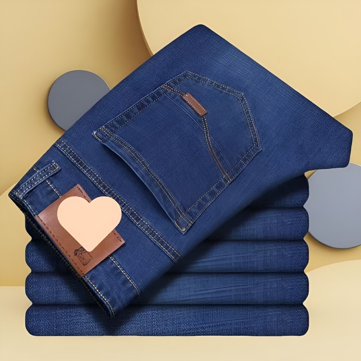 Comfortabele heren jeans met rechte pijpen, ideaal voor dagelijks gebruik en een relaxte look.