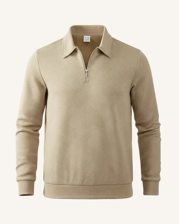 Comfortabele heren pullover met polokraag en rits; optimale pasvorm voor elke man.