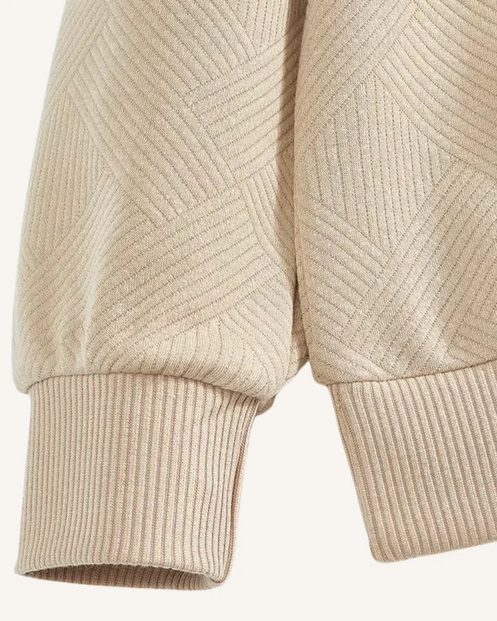 Stijlvolle en warme heren pullover met polokraag en halve ritssluiting voor de winter.