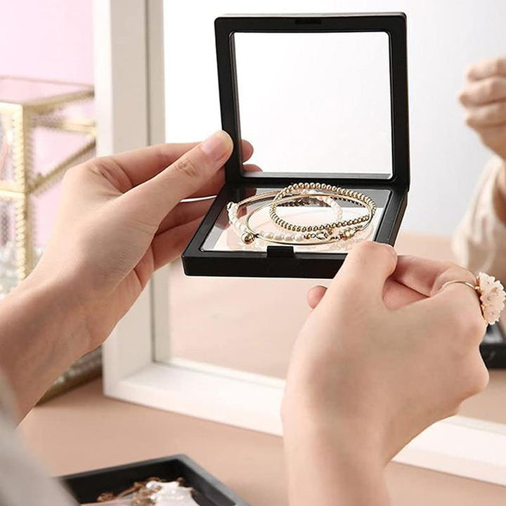 Gesloten elegante sieradendoos voor dames, beschermt juwelen en sieraden tegen stof en krassen.