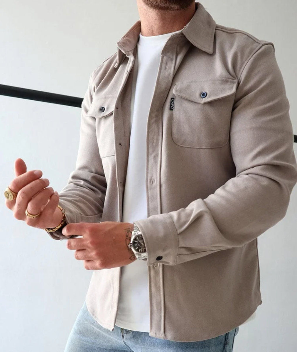 Veelzijdig heren overshirt jacket van Hoymans. Geschikt als casual jas of warme bovenkleding in herfst/winter.