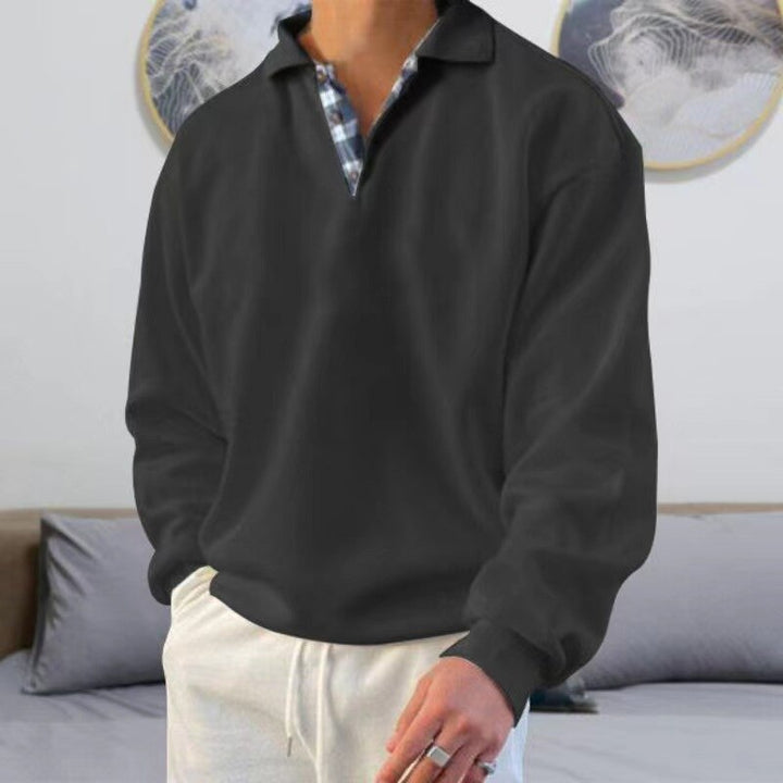 Comfortabele heren trui met lange mouwen, ideaal voor casual en ontspannen vrijetijdsmomenten.