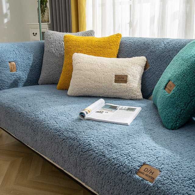 Luxe pluche sofa bankhoes, vernieuwt elk woonkamer interieur met een moderne, frisse uitstraling.