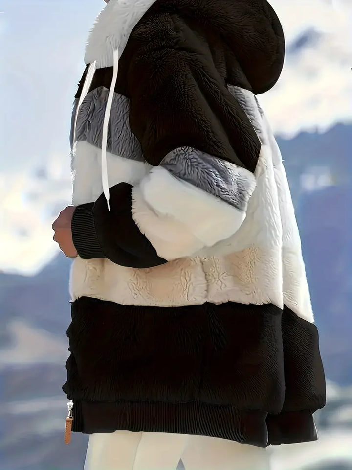 Layla dames winterjas, mid-lengte met capuchon, extra warm en comfortabel voor buiten.