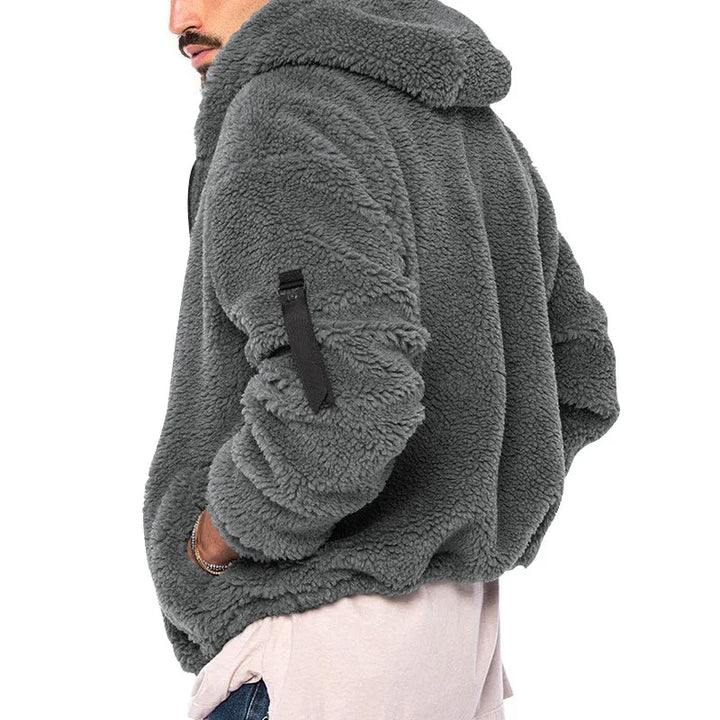 Warme heren ritsjas Joshua met capuchon, winddicht en comfortabel voor buitenactiviteiten.
