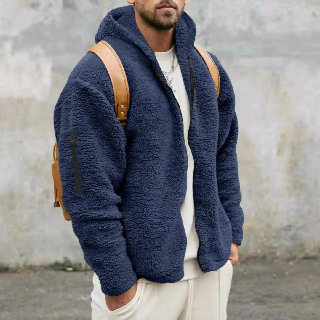 Moderne heren capuchonjas Joshua met volledige rits, casual kleding voor dagelijks gebruik.