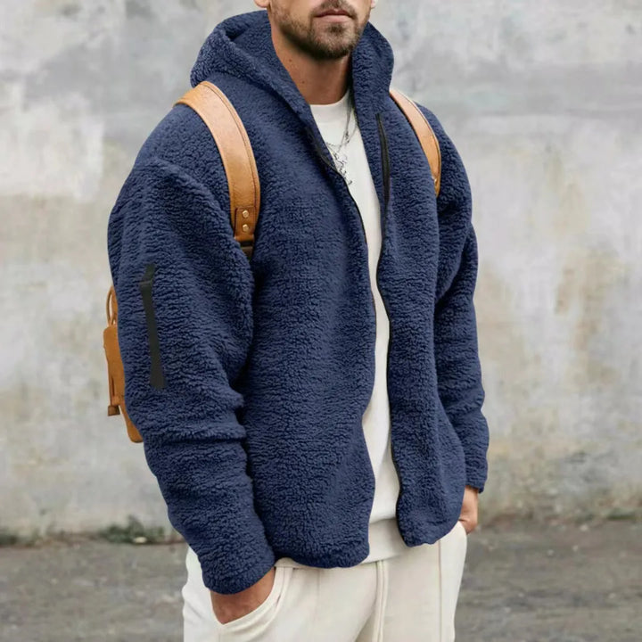 Moderne heren capuchonjas Joshua met volledige rits, casual kleding voor dagelijks gebruik.