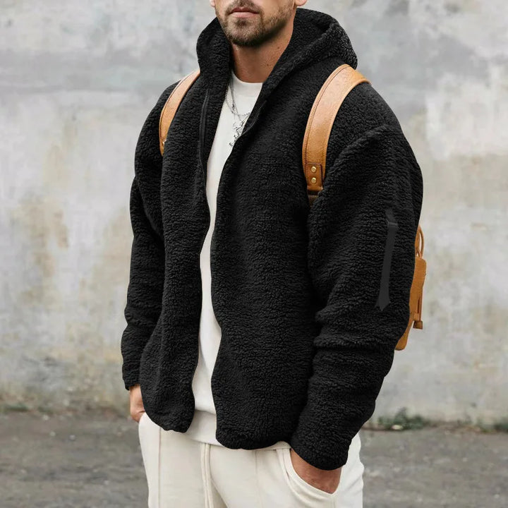 Comfortabele heren winterjas Joshua, winddicht met capuchon en rits, warme mannenmode.