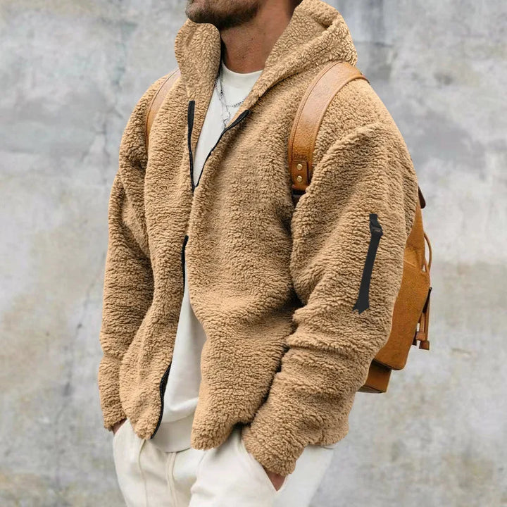 Casual heren winterjas Joshua met rits en capuchon, een warme en veelzijdige buitenjas.