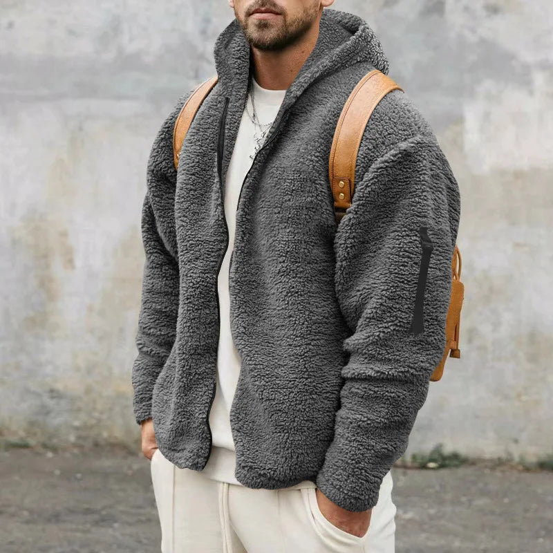 Stijlvolle heren winterjas Joshua, capuchonjas met volledige rits voor mannenmode.