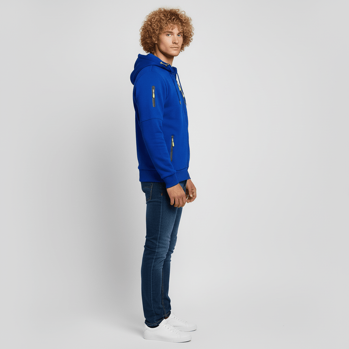 Comfortabele heren hoodie Oscar, met rits en capuchon voor alle seizoenen.