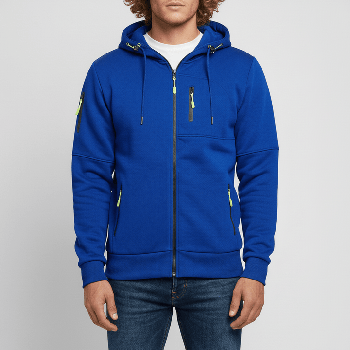 Heren hoodie Oscar, veelzijdig jack met capuchon en ritssluiting voor stijl en warmte.